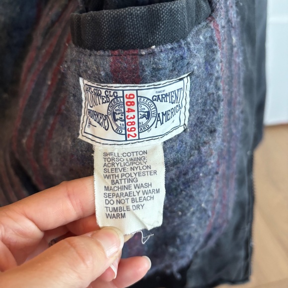 M.A. Klein Blanket Lined Jacket Men's Large Gray Canvas Millers Paint Logo - Picture 5 of 10